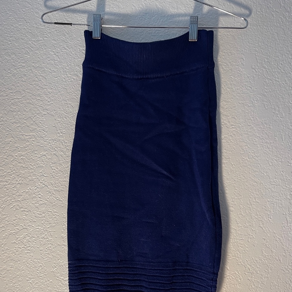 Forever 21 Navy Blue Ribbed Pencil Skirt for Night Out